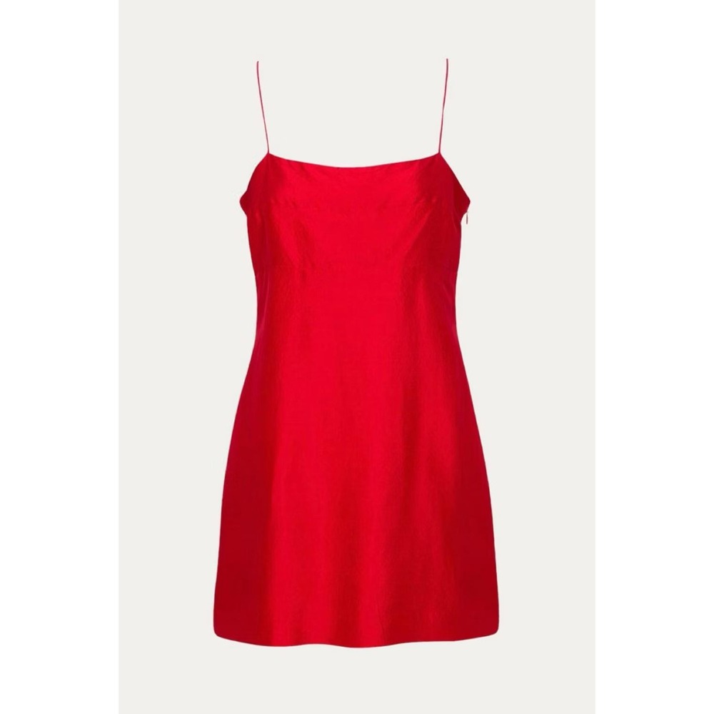 Realisation Par Uta Mini Dress Women M Red Excellent Silk 90s Claudia Schiffer